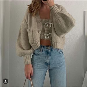 Zara 2pcs jewel buttons knit cardigan/top